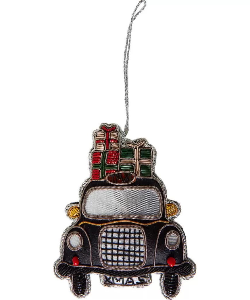 Joe Browns Home Accessories | Christmas Homeware*Beautifully Embroidered Taxi Christmas Ornament