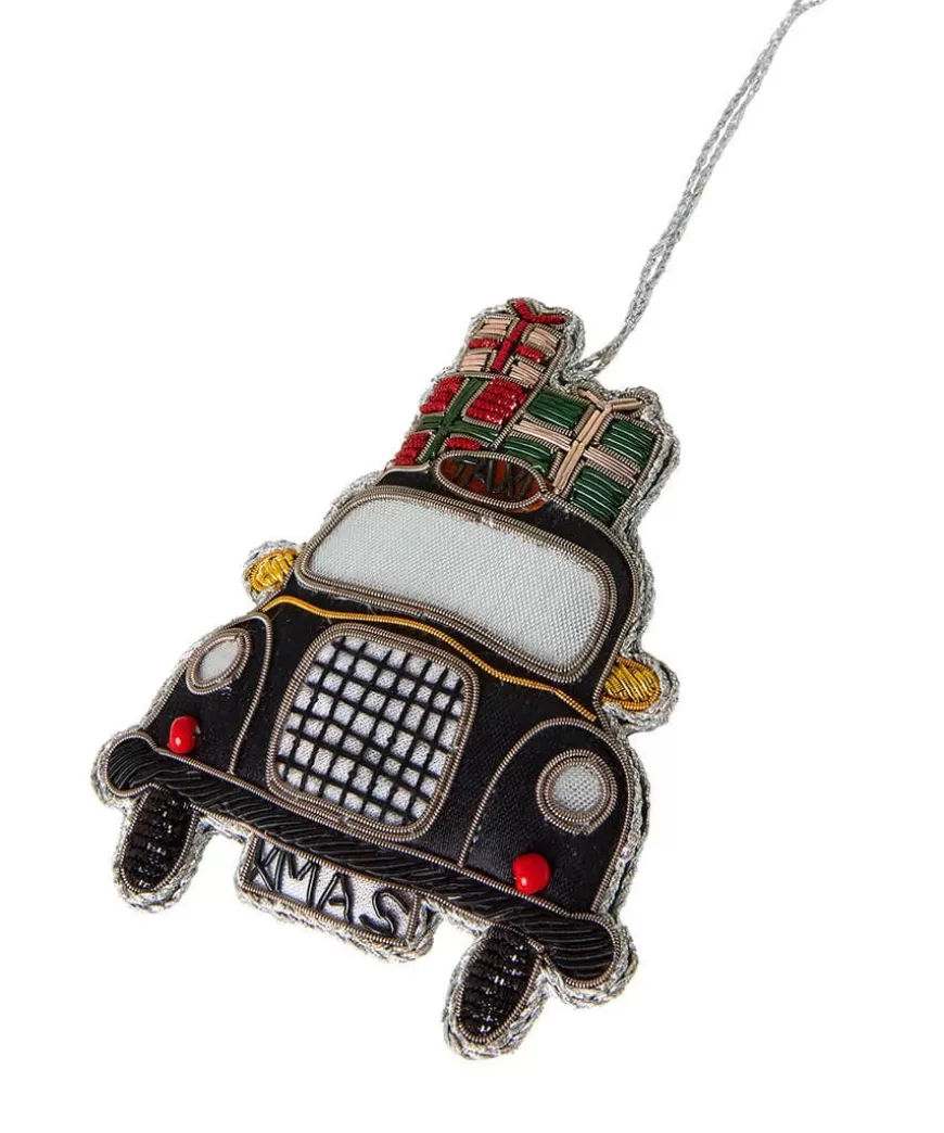 Joe Browns Home Accessories | Christmas Homeware*Beautifully Embroidered Taxi Christmas Ornament