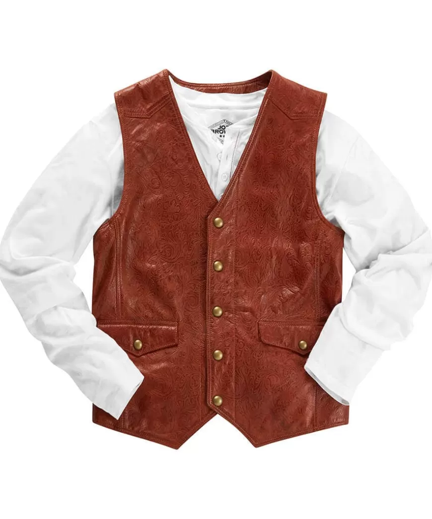 Joe Browns Waistcoats | Leather Jackets*Embossed Leather Waistcoat