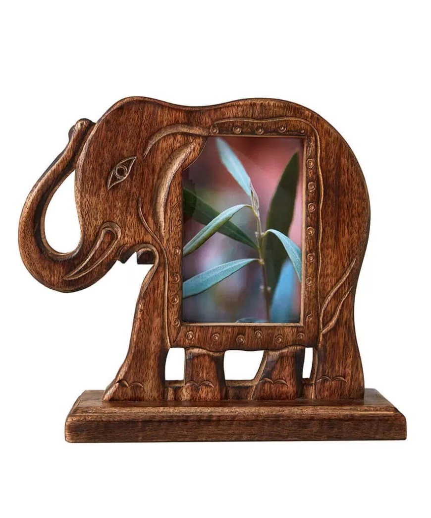 Joe Browns Home Accessories | Animal Décor*Enchanting Elephant Shaped Mango Wood Photo Frame