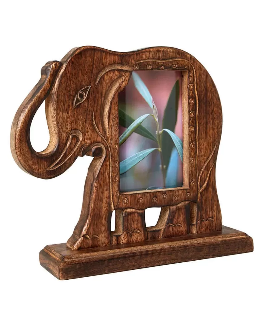 Joe Browns Home Accessories | Animal Décor*Enchanting Elephant Shaped Mango Wood Photo Frame