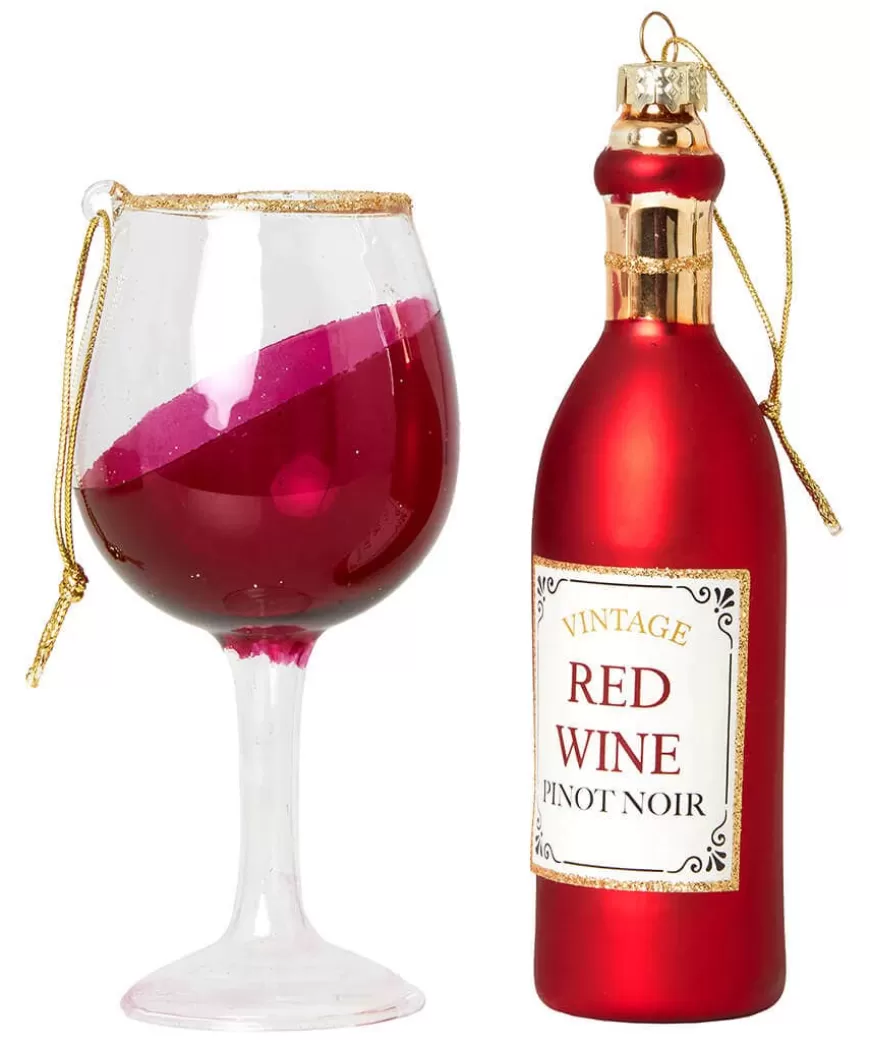 Joe Browns Christmas Homeware | Novelty Gifts*Feeling Merry Wine Bottle And Glass Christmas Ornaments