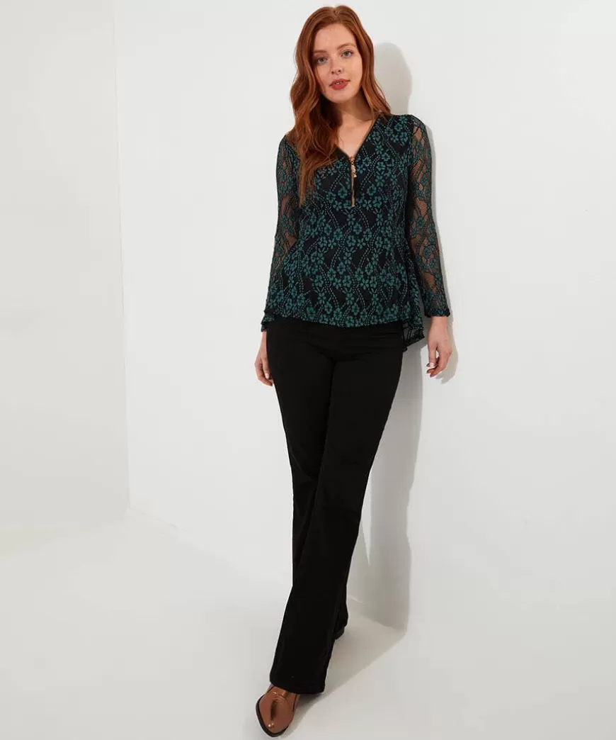 Women Joe Browns Tops, Tunics & Blouses*Georgie Lace Zip Top