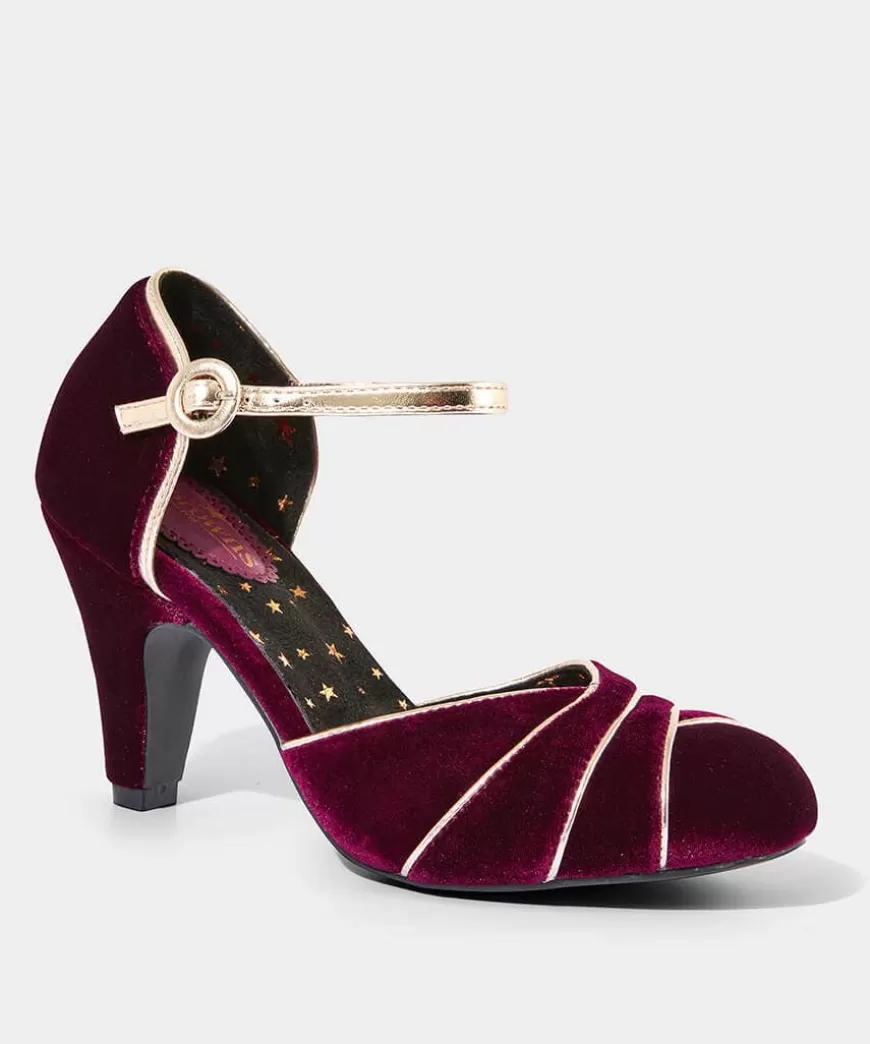 Women Joe Browns Matching Shoes & Bags | Heels*Midnight Hour Velvet Deco Shoes