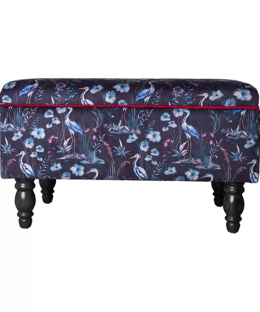 Joe Browns Furniture & Storage | Floral Décor*Nouveau Herons Velvet Storage Footstool