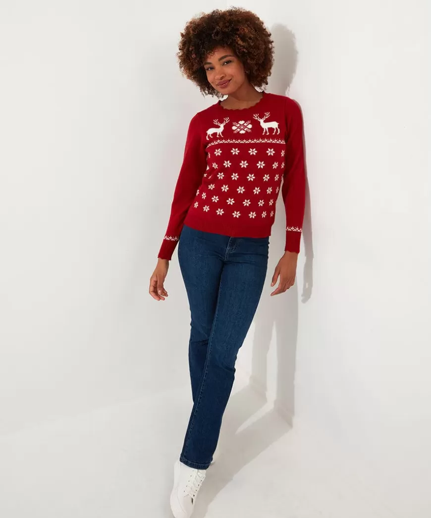 Women Joe Browns Women's Clothing | Novelty Gifts*Retro Reindeer Jumper