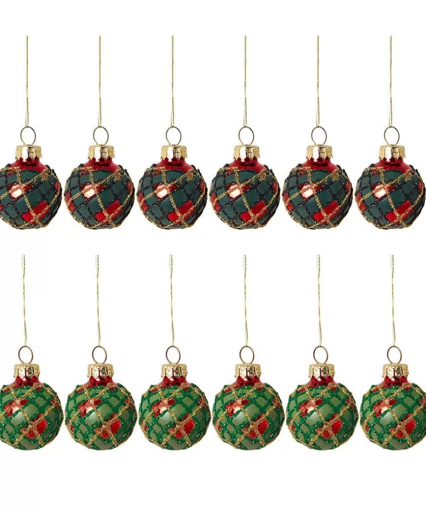 Joe Browns Home Accessories | Christmas Homeware*Set Of 12 Traditional Tartan Baubles