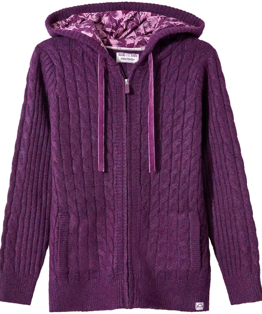 Women Joe Browns Women's Clothing | Loungewear & Pyjamas*Sloe Joes Knitted Cable Zip Up Cardigan