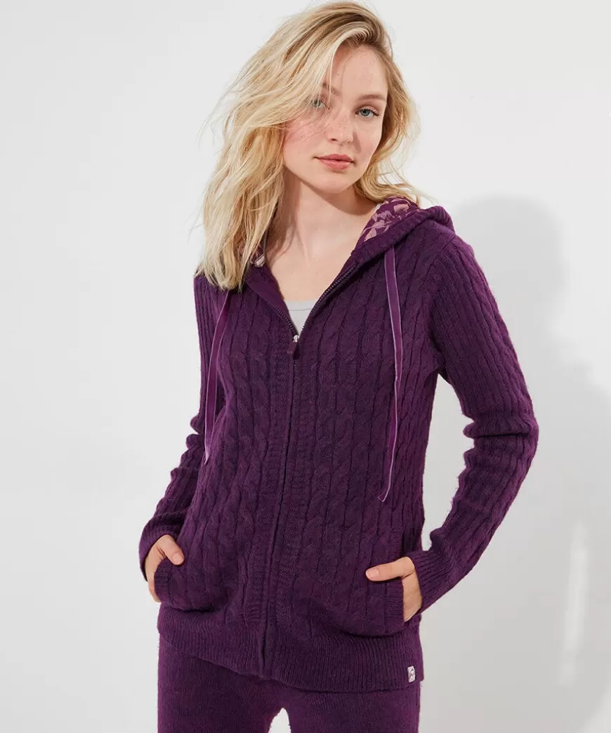 Women Joe Browns Women's Clothing | Loungewear & Pyjamas*Sloe Joes Knitted Cable Zip Up Cardigan